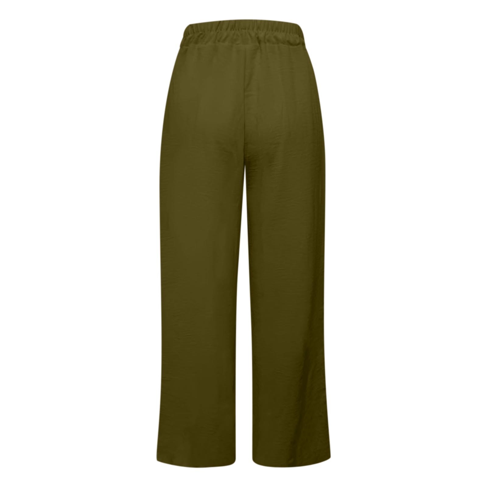 thumbnail image 5 of Pantalones palazzo de cintura alta y pierna ancha para mujer: ligeros, con cordón en la cintura, bolsillos, pantalones casuales de verano., 5 of 5